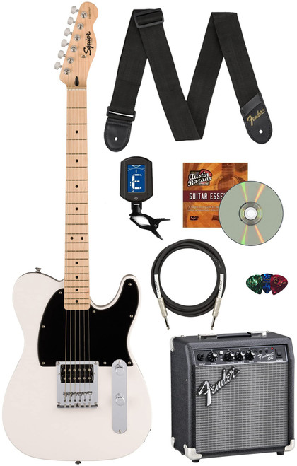 Fender Squier Sonic Esquire H Electric Guitar - Arctic White w/ Tuner