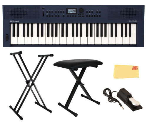 Roland GO:KEYS 3 Music Creation Keyboard - Midnight Blue w/ Adjustable Bench