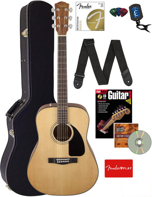 Fender CD-60S Solid Top Dreadnought Acoustic Guitar - Natural w