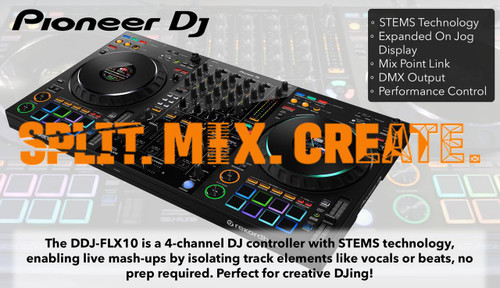 Pioneer DDJ-FLX10 4-Channel Professional DJ Controller - Black w/ Case