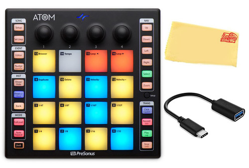 Presonus PreSonus ATOM Production and Performance MIDI Pad Controller w/ USB-C Adaptor 