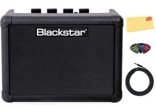  Blackstar Fly 3 Mini Bluetooth Guitar Amplifier - Black w/ Instrument Cable 