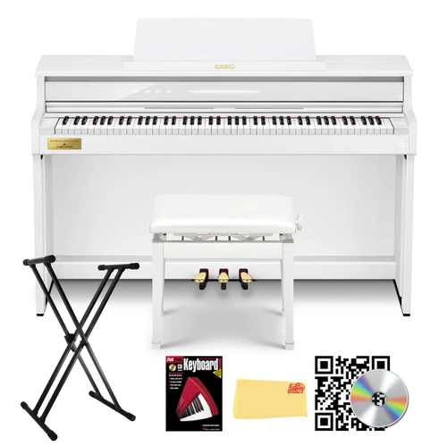  Casio AP-750 Celviano 88-Key Digital Piano - White w/ Adjustable Stand 