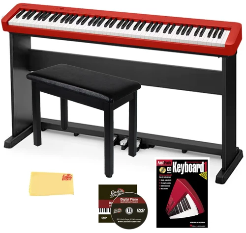  Casio CDP-S160 88-Key Compact Digital Piano - Red w/ CS-470P Stand 