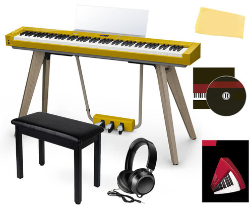  Casio PX-S7000 Privia Slim Digital Piano - Harmonious Mustard w/ Furniture Bench 