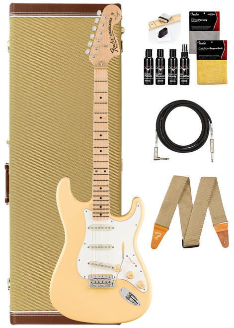 Fender Yngwie Malmsteen Stratocaster - Vintage White w/ Guitar Cleaning Kit
