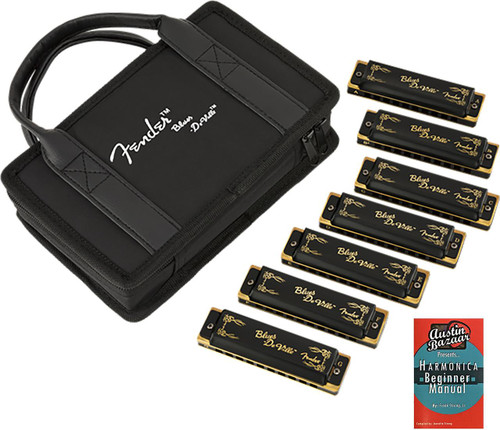  Fender Blues DeVille Harmonica 7 Pack w/ Austin Bazaar Instructional Manual 