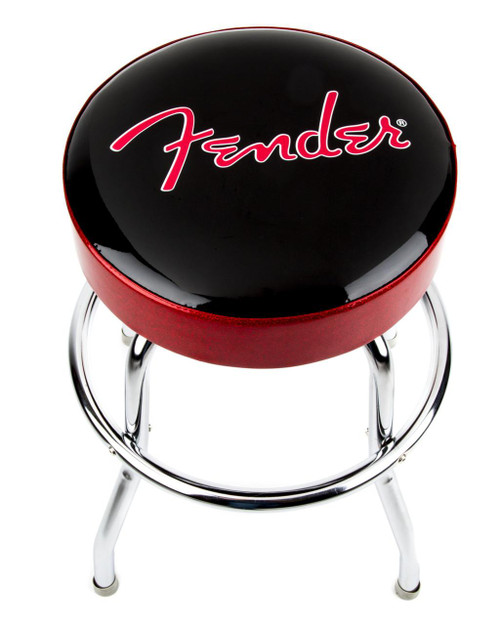  Fender Logo 24-Inch Barstool - Black/Red Sparkle 