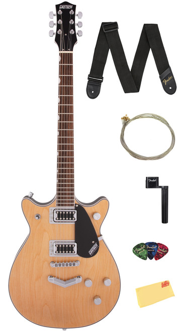 Gretsch G5222 Electromatic Double Jet BT Electric Guitar with V-Stoptail - Aged Natural w/ Strap
