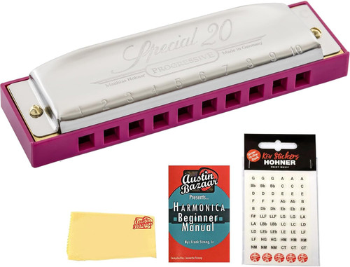 Hohner Special 20 Pink Harmonica - Key of C w/ Zip Case