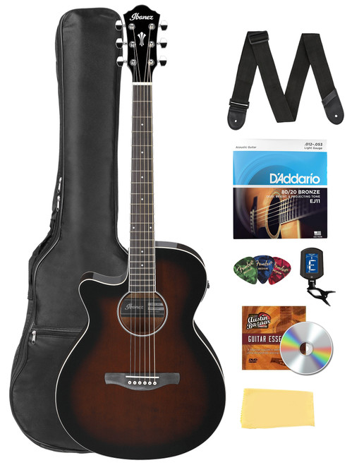 Ibanez AEG7L Acoustic-Electric Guitar Left-Handed - Dark Violin Sunburst w/ Gig Bag