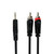Gearlux 15-Foot TRS-to-Dual-RCA Stereo Breakout Cable - 2 Pack