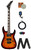  Jackson Dinky JS20 DKQ 2PT Electric Guitar - Transparent Tobacco Burst w/ Instrument Cable 
