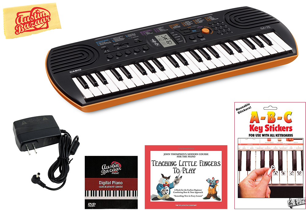 Casio SA-76 Mini Keyboard with Power Adapter