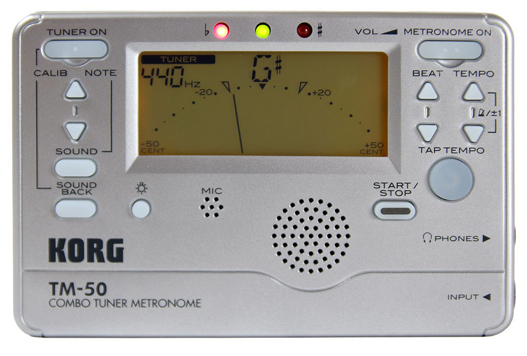 KORG TM50SL INSTRUMENT TUNER/METRONOME - SILVER