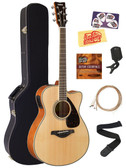 Yamaha FSX820C Solid Top Small Body Acoustic-Electric Guitar - Natural w/ Hard Case