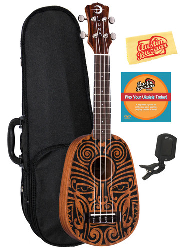 Uke Tribal 6-String Guitarlele - Mahogany | Luna Guitars