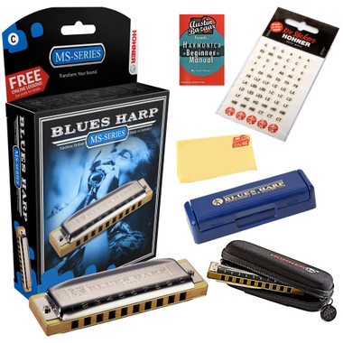 Hohner 532 Blues Harp MS Harmonica - Key of C w/ Key Stickers