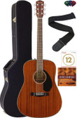 Fender CD-60S Solid Top Dreadnought Acoustic Guitar - All Mahogany w/ Hard Case