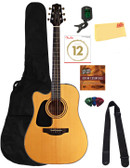 Takamine GD30CELH Left-Handed Dreadnought Cutaway Acoustic-Electric Guitar - Natural w/ Gig Bag