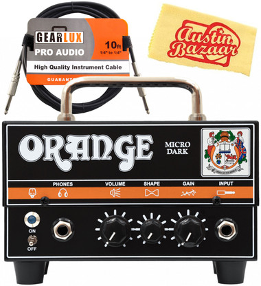 Orange MD20 Micro Dark Mini Guitar Amplifier Head w/ Instrument Cable