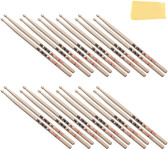 Vic Firth 2B American Classic Drum Sticks - 12 Pairs with Austin Bazaar Polishing Cloth