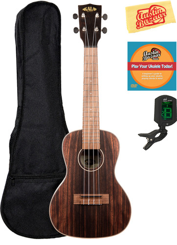 Kala KA-EBY-C Striped Ebony Concert Ukulele w/ Gig Bag