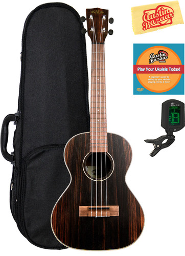 Kala KA-EBY-T Striped Ebony Tenor Ukulele w/ Hard Case