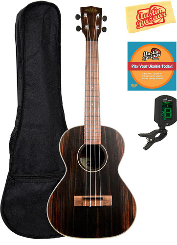 Kala KA-EBY-T Striped Ebony Tenor Ukulele w/ Gig Bag