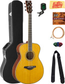 Yamaha FS-TA TransAcoustic Concert Acoustic-Electric Guitar - Vintage Tint w/ Hard Case
