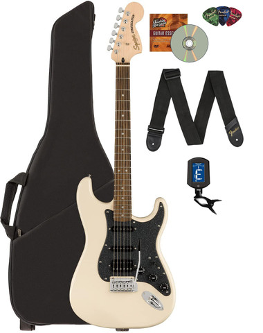 Fender Squier Affinity Stratocaster HSS - Olympic White w/ Gig Bag