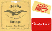 Aquila Soprano Ukulele Strings - 1 Pack with Fender Play Online Lessons