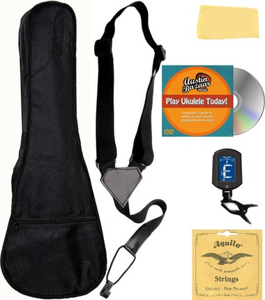 Soprano Ukulele Accessory Bundle w/ Gig Bag