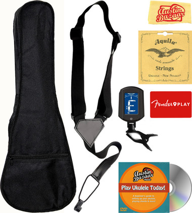 Concert Ukulele Accessory Bundle w/ Gig Bag