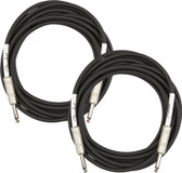 Fender 18.6-Foot Original Instrument Cable, Straight-Straight, Black - 2 Pack