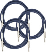 Fender 10-Foot Instrument Cable, Straight-Straight, Midnight Blue - 3 Pack