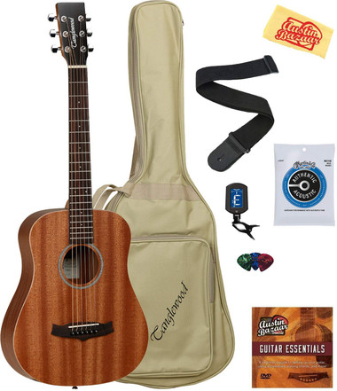 Tanglewood TW2T Winterleaf Mahogany Travel-Size Acoustic Guitar w/ Gig Bag