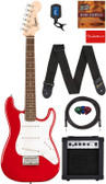 Fender Squier 3/4-Size Kids Mini Strat Electric Guitar - Dakota Red w/ Amplifier