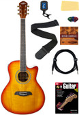 Oscar Schmidt OA10CE Mini Auditorium Acoustic-Electric Guitar - Spalted Maple w/ Cable