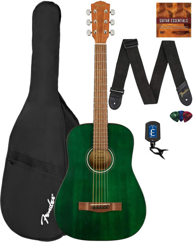 Fender FA-15 3/4-Scale Kids Steel String Acoustic Guitar - Green w/ Gig Bag