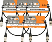 Gearlux 3.2-Foot 3-Pin Male-to-Female DMX Cable - 5 Pack
