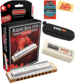 Hohner Marine Band 1896 Harmonica - Key of C w/ Instructional Manual