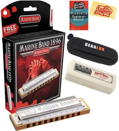 Hohner Marine Band 1896 Harmonica - Key of F w/ Carrying Case