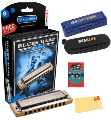 Hohner 532 Blues Harp MS Harmonica - Key of E w/ Instructional Manual