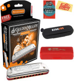 Hohner 544 Golden Melody Harmonica - Key of D w/ Instructional Manual