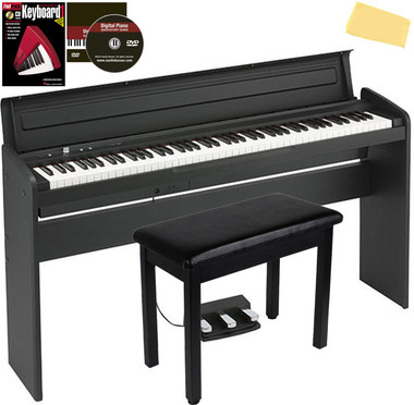 Korg LP-180 Contemporary Home Digital Piano - Black w/ Furniture Bench