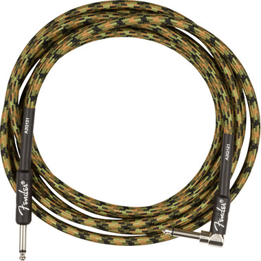 Fender 10-Foot Professional Instrument Cable, Straight-Angled, Woodland Camo - 1 Pack