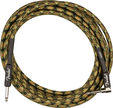 Fender 18.6-Foot Professional Instrument Cable, Straight-Angled, Woodland Camo - 1 Pack