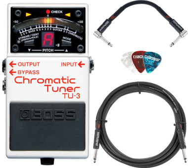 Boss TU-3 Chromatic Tuner w/ Instrument Cables