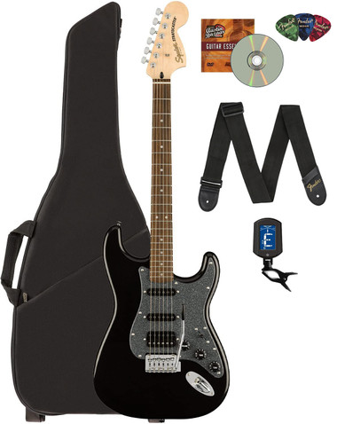 Fender Squier Affinity Stratocaster HSS - Metallic Black w/ Gig Bag